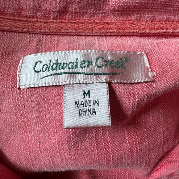 COLDWATER CREEK NWOT WASHED RED COTTON CANVAS HALF SNAP JACKET HOODIE | MEDIUM - Picture 11 of 11